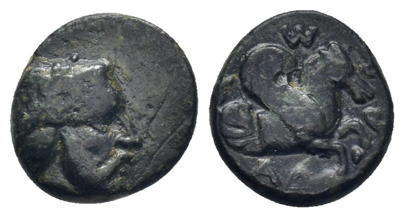 MYSIA, Adramytion. 4th century BC. AE. 1.77 Gr. 12mm.
Laureate head of Zeus righ...