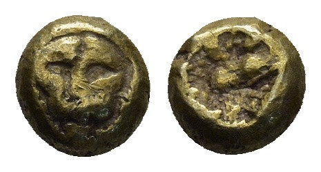 IONIA. Miletus. Ca. 600-550 BC. EL 1/24 stater or myshemihecte (0.6 Gr. 6mm. I)....