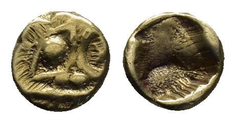 IONIA, Uncertain. Circa 600-550 BC. EL 1/48 Stater (5mm, 0.29 g). Milesian stand...