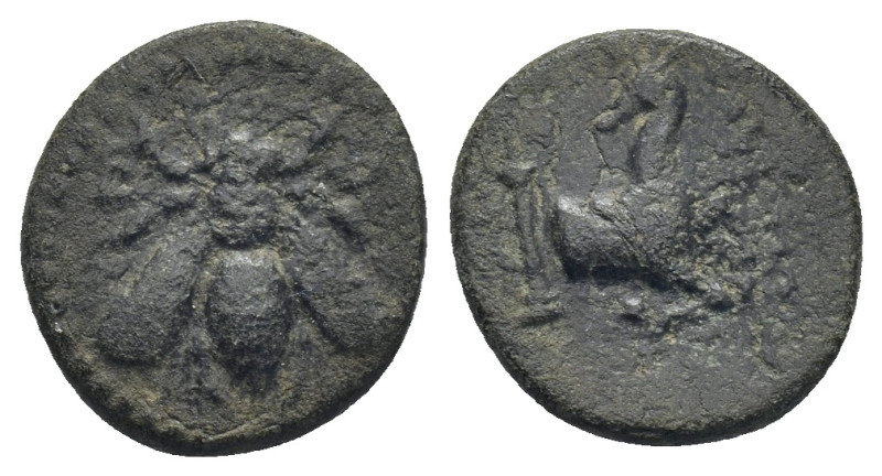 IONIA. Ephesos. Ae (13mm, 1.85 g) (Circa 3rd century). Obv: Ε Φ. Bee. Rev: Forep...