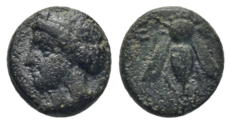 IONIA. Ephesos. Ae (10mm, 1.64 g) (Circa 375-325 BC). Obv: Head of Artemis left,...