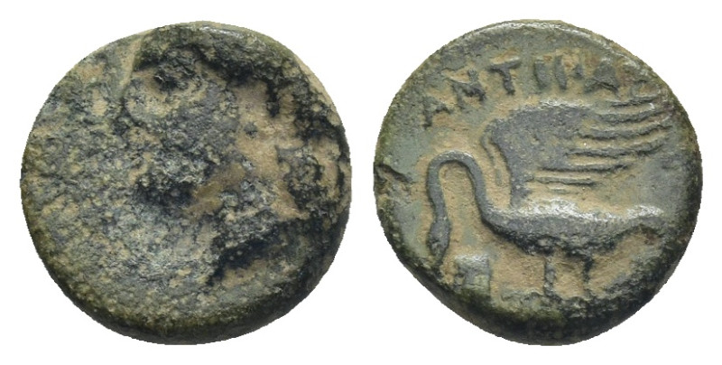 IONIA. Klazomenai. (Circa 380-360 BC). AE Bronze (11mm. 1,13 g) Obv: Laureate he...