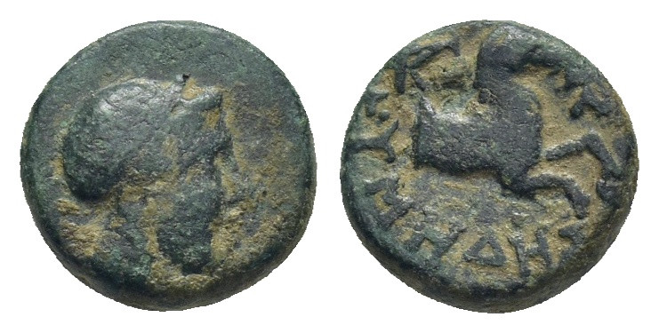 IONIA. Kolophon. Ae (9mm, 1.18 g) (Circa 285-190 BC). Obv: Laureate head of Apol...