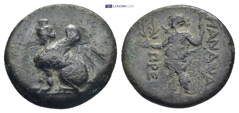 PAMPHYLIA, Perge. Circa 2nd-1st century BC. 3.7 Gr. 18mm.
Sphinx seated left.
Re...