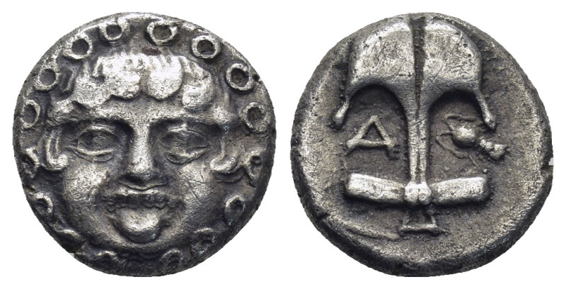 THRACE, Apollonia Pontika. Late 5th-4th centuries BC. AR Drachm 3.17 Gr. 13mm.
 ...