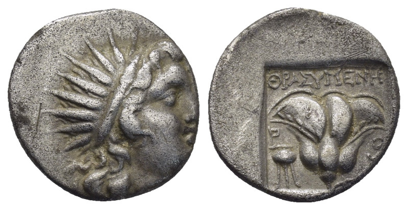 Rhodes AR Plinthophoric Drachm. Magistrate Thrasymenes circa 170-150 BC. 2.95 Gr...