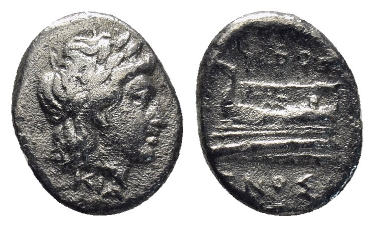 BITHYNIA, Kios. Circa 345-315 BC. AR Hemidrachm (11mm, 1.09 g) Proxenos, magistr...