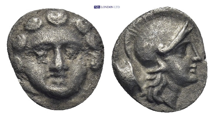 PISIDIA, Selge. Circa 250-190 BC. AR Obol (9mm, 0.92 g). Facing gorgoneion / Hel...