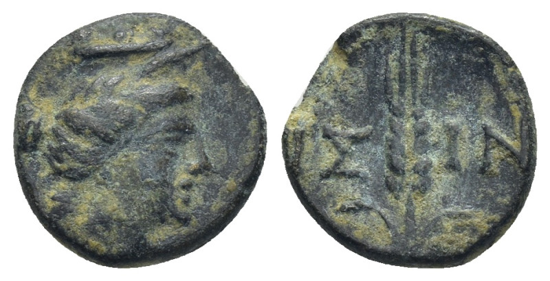 PISIDIA. Isinda. Ae (12mm, 1.57 g) (Late 1st century BC). Obv: Head of Demeter r...