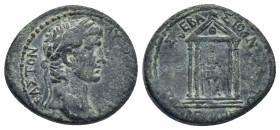 MYSIA. Pergamum. Claudius (41-54). Ae. (20mm, 4.65 g) Obv: KΛΑΥΔΙΟΝ ΚΑΙCΑΡΑ CЄBACTON. Laureate head right. Rev: CЄBACTON / ΠЄPΓAMHNOI. Tetrastyle temp...