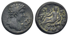 PHRYGIA, Docimeum. Pseudo-autonomous, 2nd-3rd centuries AD. AE. (15mm, 2.84 g) Obv: Draped bust of Hermes right, winged kerykeion in front. Rev: ΔOKIM...