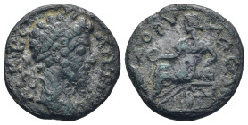 PHRYGIA. Dorylaeum. Commodus (177-192). Ae. 5.11Gr. 20mm. Α Κ Κο ΑΝΤΩΝ; laureate head of Commodus (long and wide beard), right. / ΔΟΡΥΛΑΕΩΝ; (turreted...
