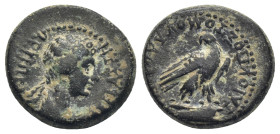 PHRYGIA. Laodicea. Agrippina II (Augusta, 50.59). Ae. (16mm, 4.54 g) Obv: AΓPIΠEINA ΣEBAΣTH. Draped bust right. Rev: ΓAIOY ΠOΣTOMOY ΛAOΔIKEΩN. Eagle s...
