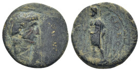 Phrygia . Aezanis. Claudius AD 41-54. Bronze Æ 4.4 Gr. 19mm.. Laureate head right / Zeus standing left with eagle and sceptre.