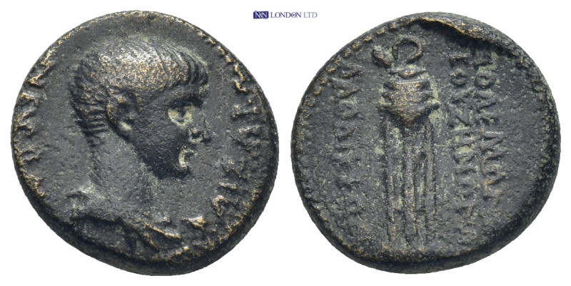 Phrygia, Laodikeia, Nero (54-68) AE. 3.9 Gr. 16mm.
Bare head right. 
Rev. Tripod...