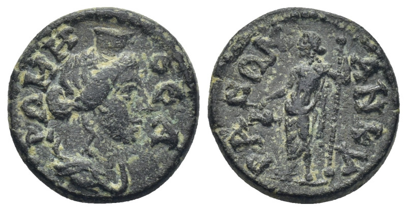 Phrygia. Ankyra. Pseudo-autonomous issue AD 193-217. Bronze Æ (16mm. 3,14 g). ΘΕ...