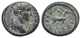 LYDIA. Hierocaesarea. Pseudo-autonomous. Time of Trajan (98-117). Ae. (15mm, 2.4 g) Obv: Draped bust of Artemis Persica (with features of Trajan) righ...