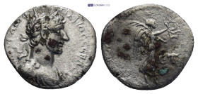 CAPPADOCIA, Caesarea. Hadrian, 117-138 AD. AR Hemidrachm 1.4 Gr. 14mm.
Laureate head 
Rev. Nike advancing with wreath.