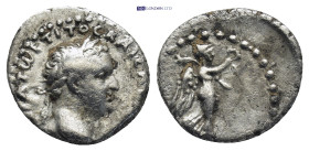 Cappadocia, Caesarea-Eusebia. Titus (79-81). AR Hemidrachm 1.89 Gr. 14mm.
 Laureate head right. 
Rev. Victory advancing right, holding wreath and palm...