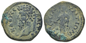 Galatia. Pessinus. Lucius Verus AD 161-169. Bronze Æ (23mm, 9.29 g) Α Κ Λ οΥ ϹΕΒΑϹΤοϹ (Αs shaped as Λs); bare head of Lucius Verus, left. / ΠΕϹϹΙΝοΥΝΤ...