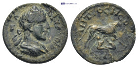 PISIDIA. Antiochia. Severus Alexander (222-235). AE. 2.7 Gr. 17mm.
Laureate head right.
 Rev. She-wolf standing right, suckling the twins Remus and Ro...