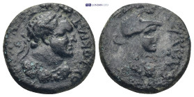 Lycaonia, Iconium AE. Vespasian for Titus (Caesar, 69-79) 5.85 Gr. 20mm.
Laureate and cuirassed bust of Titus, right. 
 Rev. Bust of Perseus with Phry...