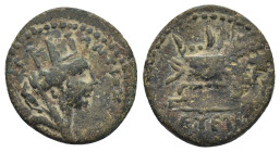 SYRIA, Seleucis and Pieria. Antioch . Pseudo-autonomous issue. AE. 2.7 Gr. 17mm.
 Turreted and veiled head of Tyche right 
Rev. Garlanded altar; date ...