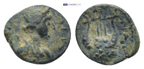 SYRIA, Seleucis and Pieria. Pseudo-autonomous, circa 2nd century AD. Ae (10mm, 0.75 g) Draped bust of Artemis right. Rev. [.. date?] Lyre.