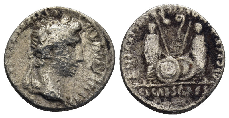 AUGUSTUS (27 BC-AD 14). Denarius. (18mm, 3.59 g) Lugdunum (Lyon). Obv: CAESAR AV...