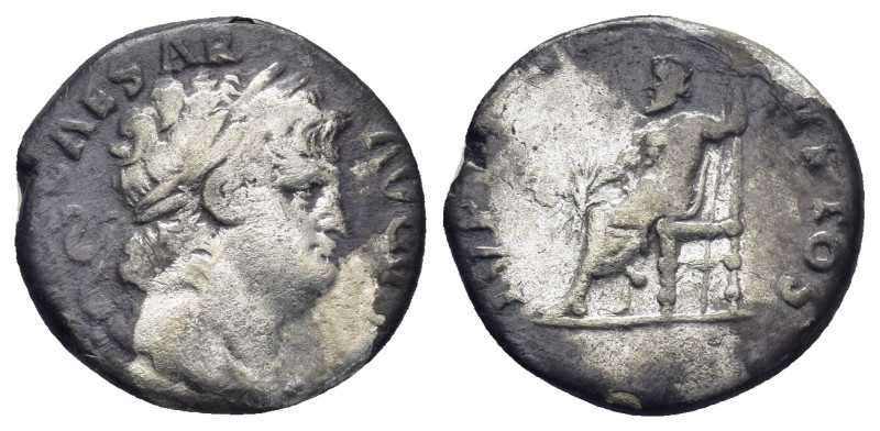Nero (54-68 AD). AR Denarius (17mm, 3.23 g), Roma (Rome), 64-65. Obv. NERO CAESA...