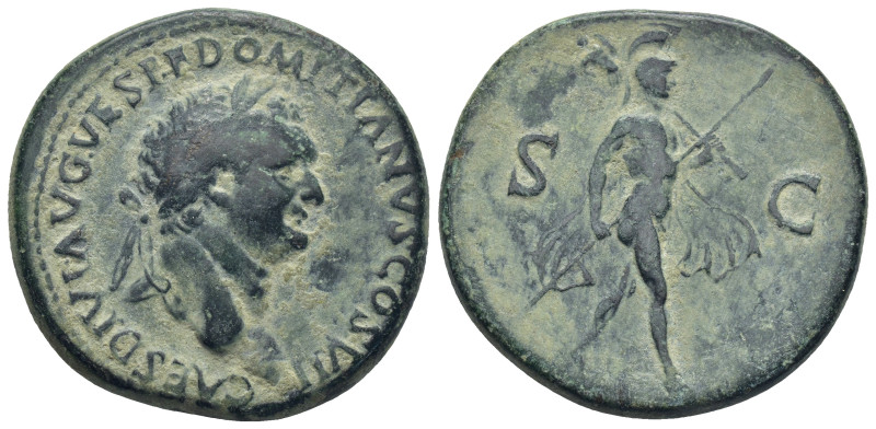 Domitian Æ Sestertius. (34mm, 25.96 g) Uncertain Eastern Mint, AD 81. IMP DOMITI...