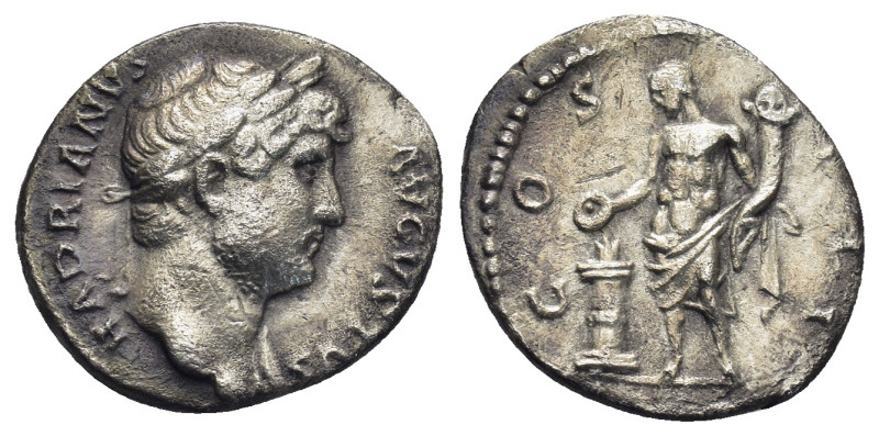 HADRIAN (117-138). Rome. AR Denarius. 3.3 Gr. 18mm.
 Laureate head right. 
Rev. ...