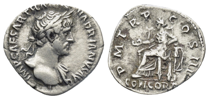 Hadrian, 117-138. AR Denarius, Rome, 119-122. 2.78 Gr. 17mm.
 Laureate head of H...