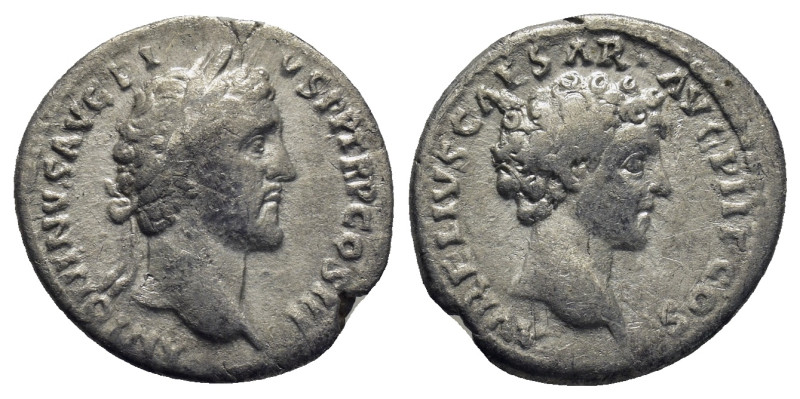 Antoninus Pius and Marcus Aurelius. Denarius. (17mm, 2.78 g) 140 AD. Rome. Anv.:...