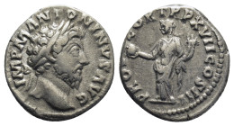 Marcus Aurelius (161-180 AD). AR Denarius (17mm, 3.2 g), Roma (Rome), 162-163 AD. Obv. IMP M ANTONINVS AVG, laureate head right. Rev. PROV DEOR TR P X...