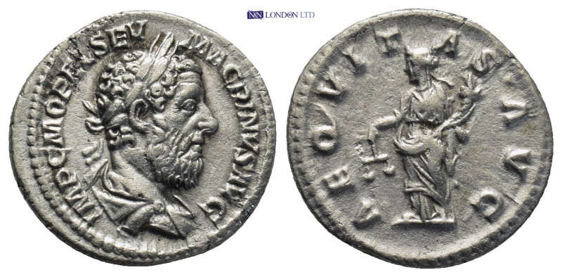 Macrinus AR Denarius. (19mm, 3.1 g) Rome, AD 217-8. IMP C M OPEL SEV MACRINVS AV...