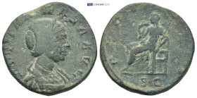Julia Maesa (Elagabalus, 218-222), Sestertius, Rome, AD 218-222 AE 22.7 Gr. 29mm.
Diademed and draped bust right. 
Rev. Pudicitia seated left, raising...