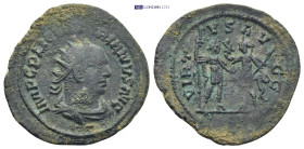 Valerian I, 253-260. Antoninianus (25mm, 3.55 g), Antioch. IMP C P LIC VALERIANVS AVG Radiate draped bust right. Rev. VIRTVS AVGG Valerian and Gallien...