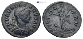 AURELIAN (A.D. 270-275) A.D. 270-275, Rome 2.1 Gr. 19mm.
 Laureate cuirassed bust of Aurelianus right.
Rev. Victory advancing left, holding wreath and...