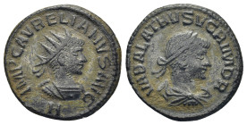 AURELIAN with VABALATHUS (270-275). Antoninianus. 3 Gr. 20mm.
 Laureate and cuirassed bust of Aurelianus right. H 
Rev. Laureate, draped and cuirassed...