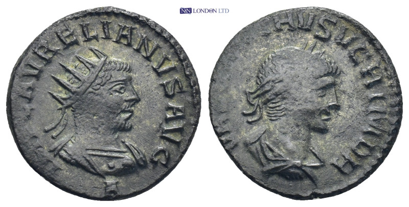 Aurelian, with Vabalathus. AD 270-275. Antoninianus. Antioch 3.12 Gr. 19mm.
Radi...