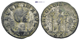 Severina. Augusta, AD 270-275. Antoninianus (21mm, 3.1 g). Antioch mint, 1st officina. 6th emission of Aurelian, AD 275. Draped bust right, wearing st...