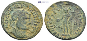 Diocletian (284-305 AD). Alexandria. AE Follis (28mm, 9.37g) Obv: IMP C DIOCLETIANVS P F AVG. Laureate head right. Rev: GENIO POPVLI ROMANI / XXI - B ...