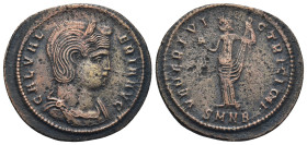 GALERIA VALERIA (Augusta, 293-311). Follis. Nicomedia. 6.62 Gr. 27mm.
Diademed and draped bust right. 
Rev. Venus standing left, holding apple and dra...