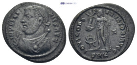 Licinius I. AD 308-324. Æ Follis (20mm, 3.14 g). Cyzicus mint. Struck AD 317-320. Laureate bust left wearing imperial mantle, holding mappa in right h...