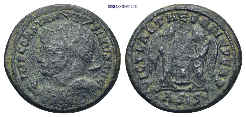 Constantine 307-337, AE Siscia 2.58 Gr. 19mm.
 Helmeted head of Constantine left...