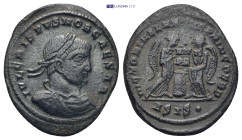 CRISPUS (Caesar, 317-326). AE Follis. Siscia. 3.9 Gr. 22mm. 
 Laureate, draped and cuirassed bust right.
Rev. Two Victories standing facing one anothe...