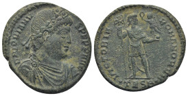 Jovian AD 363-364. Thessaloniki Double Maiorina Æ (28mm. 8,0 g). D N IOVIANV-S P F P P AVG, laurel and rosette-diademed, draped and cuirassed bust rig...