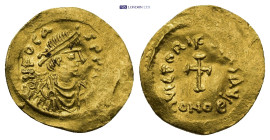 Phocas AV Tremissis. Constantinople, AD 602-610. 1.46 Gr. 15mm.
Diademed, draped and cuirassed bust right 
Rev. Cross potent; CONOB in exergue.