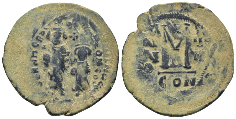 Heraclius with Heraclius Constantine (610-641). Æ 40 Nummi (33mm, 10.8 g). Const...